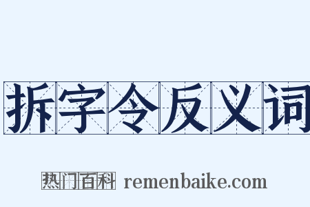 拆字令反义词是什么意思的图片